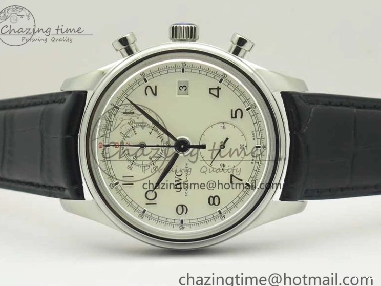 MIROTIME 0822 Portugieser Chrono  42 IW390403 ZF 1:1 Best Edition White Dial Blue Hand on Black Leather Strap A WellDesigned 7190
